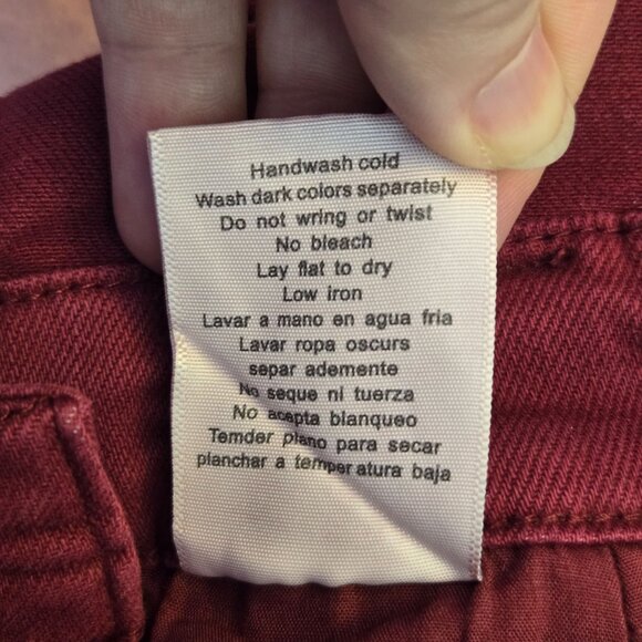 Judy Blue Garment Dyed Boyfriend Double Cuff Overalls M Maroon Streetwear NWT - Picture 14 of 15